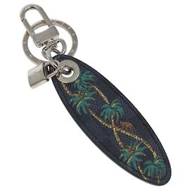 LOUIS VUITTON Damier Cobalt Porte Cles Surf Charm M70754 LV Auth 118565 Other