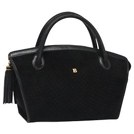BALLY Borsa a mano trapuntata in pelle nera e oro Auth BD2177 Nero D'oro