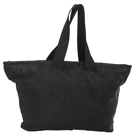 Bolsa Tote Gianni Versace em nylon preto Auth bs25745 Preto