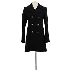 Saint Laurent Abrigo de lana Negro