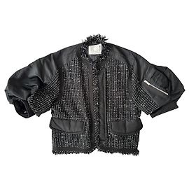 Blouson in nylon tweed Sacai Nero