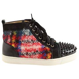 Christian Louboutin Schwarze Leder-Sneaker Schwarz
