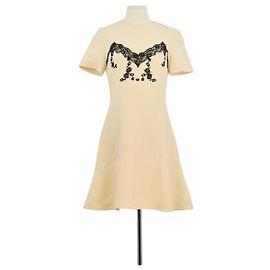Louis Vuitton Beigefarbenes Wollkleid Beige