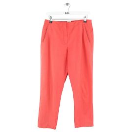 Hermès Pantalones rectos de algodón rojo Roja