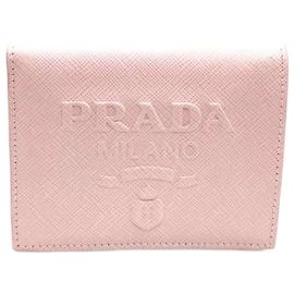 Billetera bi-fold Saffiano de Prada en rosa Rosa