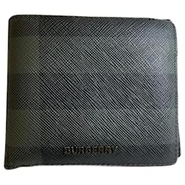 Burberry-Burberry Charcoal Bi-fold Wallet for Men-Dark grey