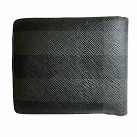 Burberry-Burberry Charcoal Bi-fold Wallet for Men-Dark grey