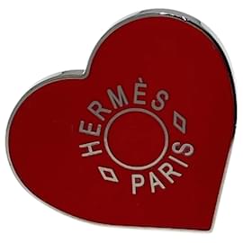 Hermès-Collection de Saint-Valentin 2020 de Hermès Anneau Écharpe Cœur-Argenté,Rouge
