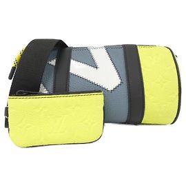 Borsa a Spalla Louis Vuitton Day Break Polochon M59927 Grigio Giallo