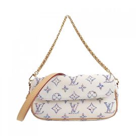 Bolsa de Ombro Louis Vuitton Tweed Monogram Multicolor Wallet on Chain Ivy M83499 Branco Multicor