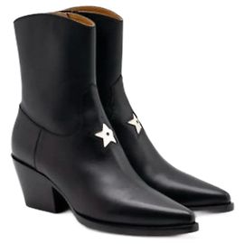 Botas western de cuero Christian Dior talla 38 Negro