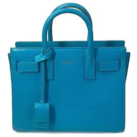 Saint Laurent Sac de Jour Nano Bleu Cuir Bleu Turquoise