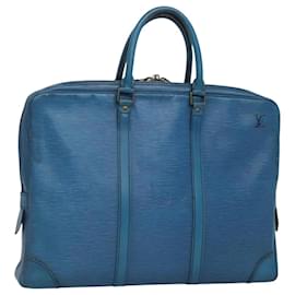 Louis Vuitton-LOUIS VUITTON Epi Porte Documents Voyage Business Bag Blue M54475 Auth bs26141-Blue