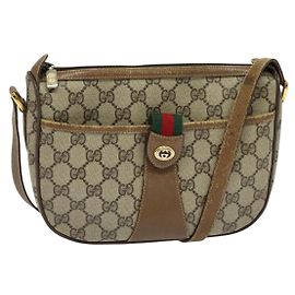 GUCCI GG Supreme Web Sherry Line Borsa a Spalla PVC Beige 56 02 032 Auth BD2176 Beige D'oro