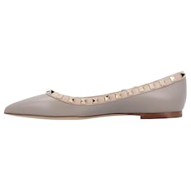 Valentino Garavani-Valentino Garavani Rockstud Ballerina-Grey