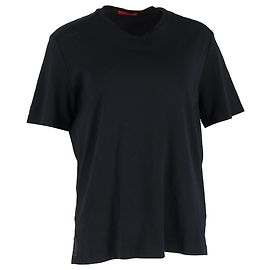 Prada T-Shirt mit Rundhalsausschnitt aus schwarzer Baumwolle Schwarz