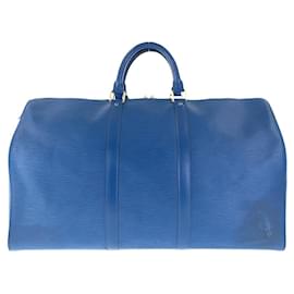 Louis Vuitton-Louis Vuitton Epi Keepall 50 Boston Bag M42965-Blue
