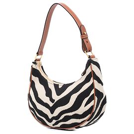 Céline Bolso de Hombro Ava de Lona con Estampado de Cebra Celine Castaño