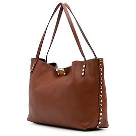 Valentino Garavani Valentino Rockstud Tote aus mittelgegerbtem Kalbsleder Braun
