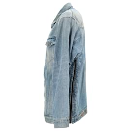 Balenciaga-Jaqueta com botões lavada Balenciaga em denim de algodão azul-Azul,Azul claro