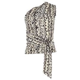 Nanushka Alegra Printed One-Shoulder Top in Multicolor Viscose Multiple colors