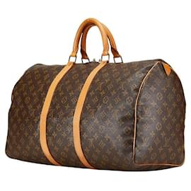 Louis Vuitton-Louis Vuitton Monogram Keepall 50 Boston Bag M41426-Brown