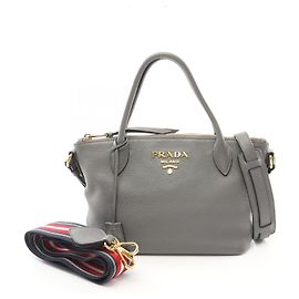 Borsa Prada VIT DAINO in pelle grigia 1BA111 Grigio