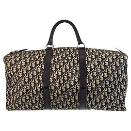 Christian Dior Borsa Boston Trotter in tela/pelle Dior Blu