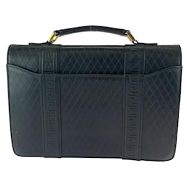 Versace-Bolsa de mão em couro Versace Sunburst 2way 502104-Preto