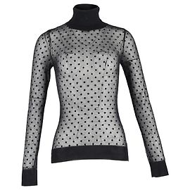 Top in cotone nero con colletto polo trasparente di Victoria Beckham Nero