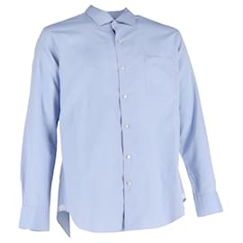Loro Piana-Loro Piana André Long Sleeve Shirt in Blue Cotton-Blue,Light blue
