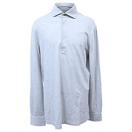 Polo de manga larga Brunello Cucinelli en algodón gris Gris