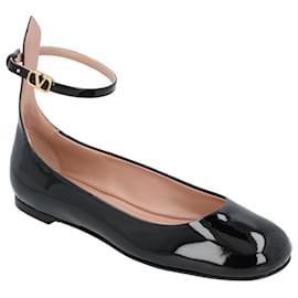 Valentino Garavani-Valentino Patent Leather Ballerinas Black-Black
