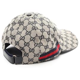 Gucci-Boné de lona Gucci GG-Marrom,Bege