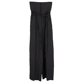 Calças de cintura alta com cinto L'Amour de Jacquemus em linho preto Preto