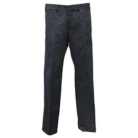 Pantalones rectos de algodón negro con acento de hebilla Web de Gucci Negro