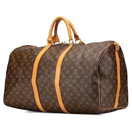 Louis Vuitton-Louis Vuitton Monogram Keepall Travel Bag M41424-Brown