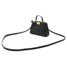 Fendi-Fendi Peekaboo Leather 2way Bag-Black