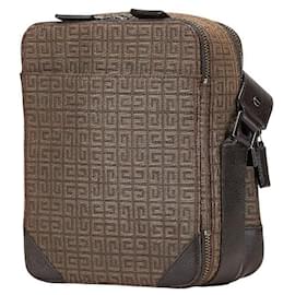 Givenchy-Givenchy Canvas Leather Shoulder Bag-Brown