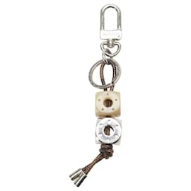Louis Vuitton-Louis Vuitton Metal Plastic PVC Porte Cles Dice Keyring M66734-Silvery,Metallic