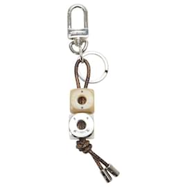 Louis Vuitton-Louis Vuitton Metal Plastic PVC Porte Cles Dice Keyring M66734-Silvery,Metallic