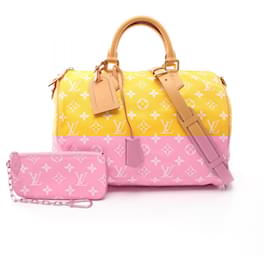Louis Vuitton-Louis Vuitton PVC Coated Canvas Speedy P9 Bandouliere 40 2way Boston Bag M24419-Yellow