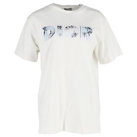 Weißes Baumwoll-T-Shirt mit Dior x Daniel Arsham Logo-Druck Weiß Roh