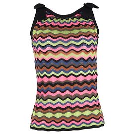 Top senza maniche Zigzag Missoni in cotone multicolore Multicolore