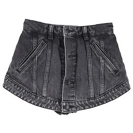Mini saia cortada em denim preto lavado Alexander Wang Preto