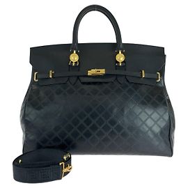 Gianni Versace Sunburst Leather 2way Bag Black