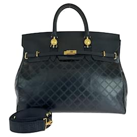 Versace-Bolsa de couro 2 em 1 Sunburst de Gianni Versace-Preto