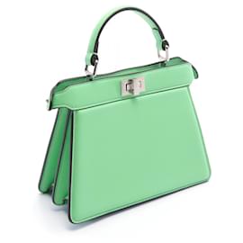 Fendi-Fendi Leather Peekaboo ISeeU Handbag 8BN335 ABVE-Green