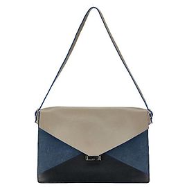 Céline Bolsa de ombro 2 em 1 em couro camurça Celine Diamond Clutch Marrom Bege