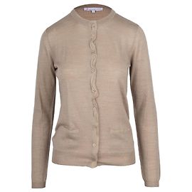 Paul & Joe Sister Cardigan mit Seidenbesätzen Braun Beige